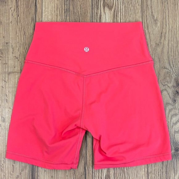lululemon athletica Pants - Lululemon Align Double Lined High Rise Shorts 6" Size 6 In Lip Gloss